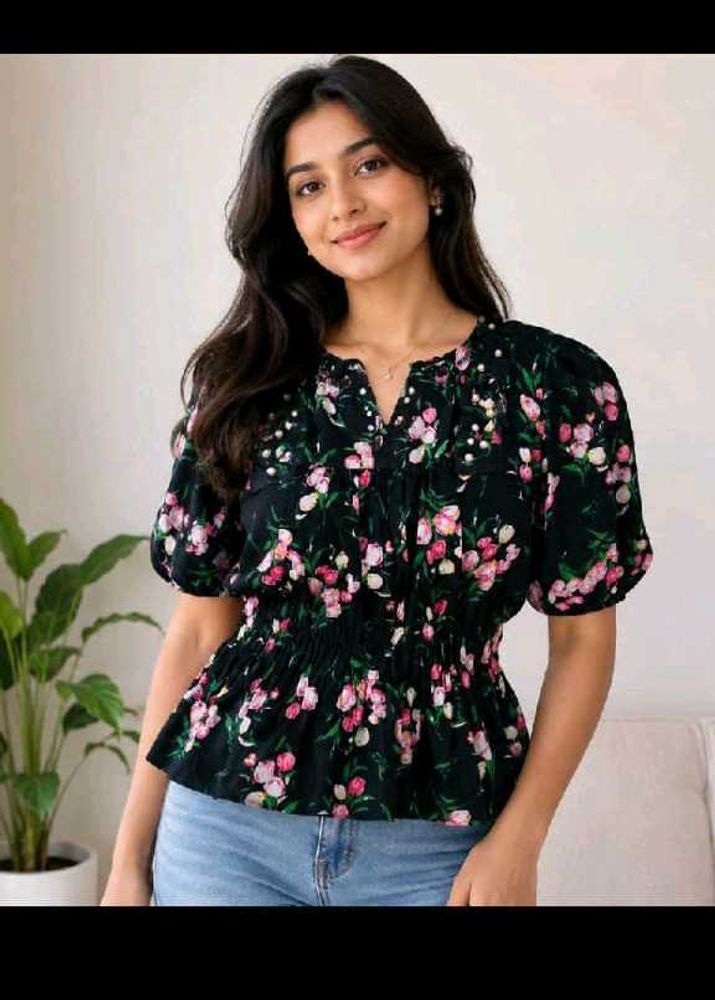 Floral Peplum Top