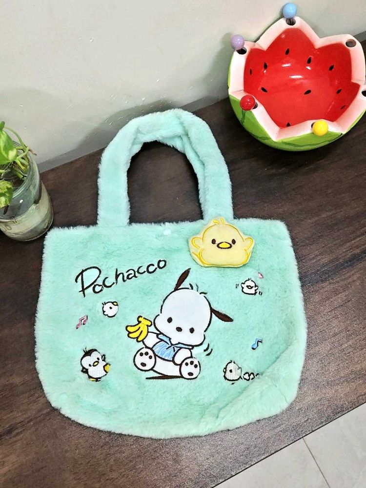 Sea Green - Pochacco Fur Tote Bag