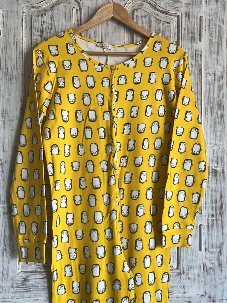 Yellow Penguin Pajama Onesie