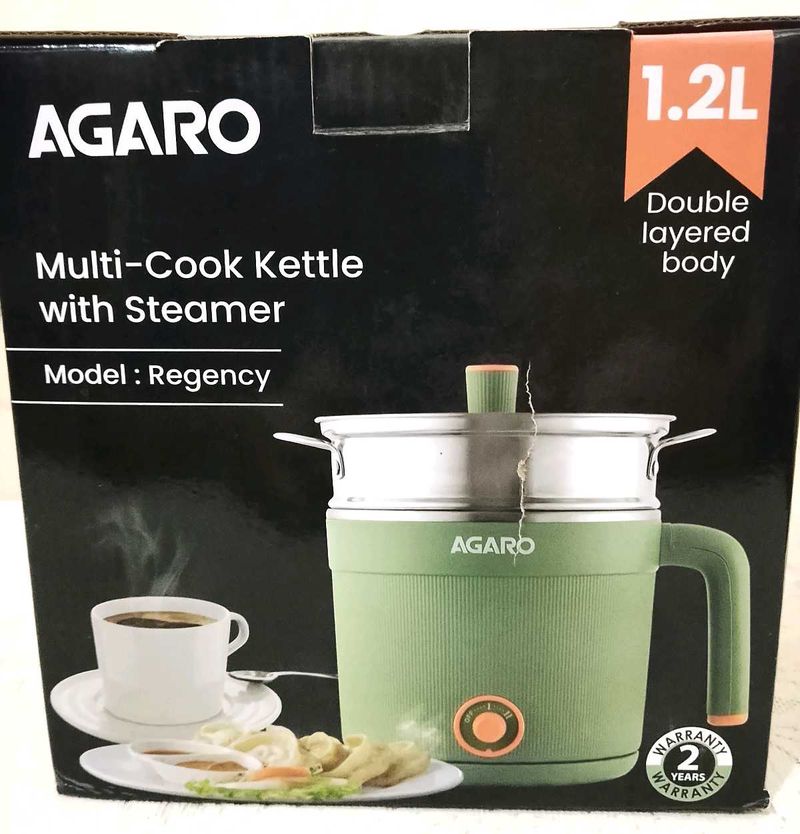 AGARO Regency Multi-Cook Kettle with Steamer – 1.2