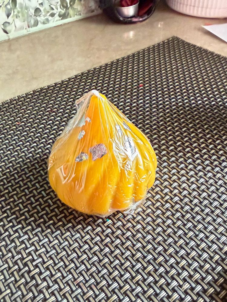 Decorative Yellow Modak Candle 3.5 inches