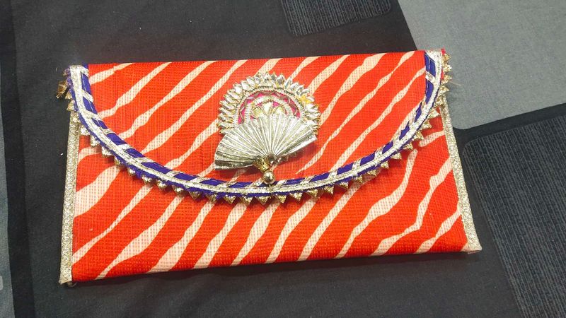Elegant Striped Clutch