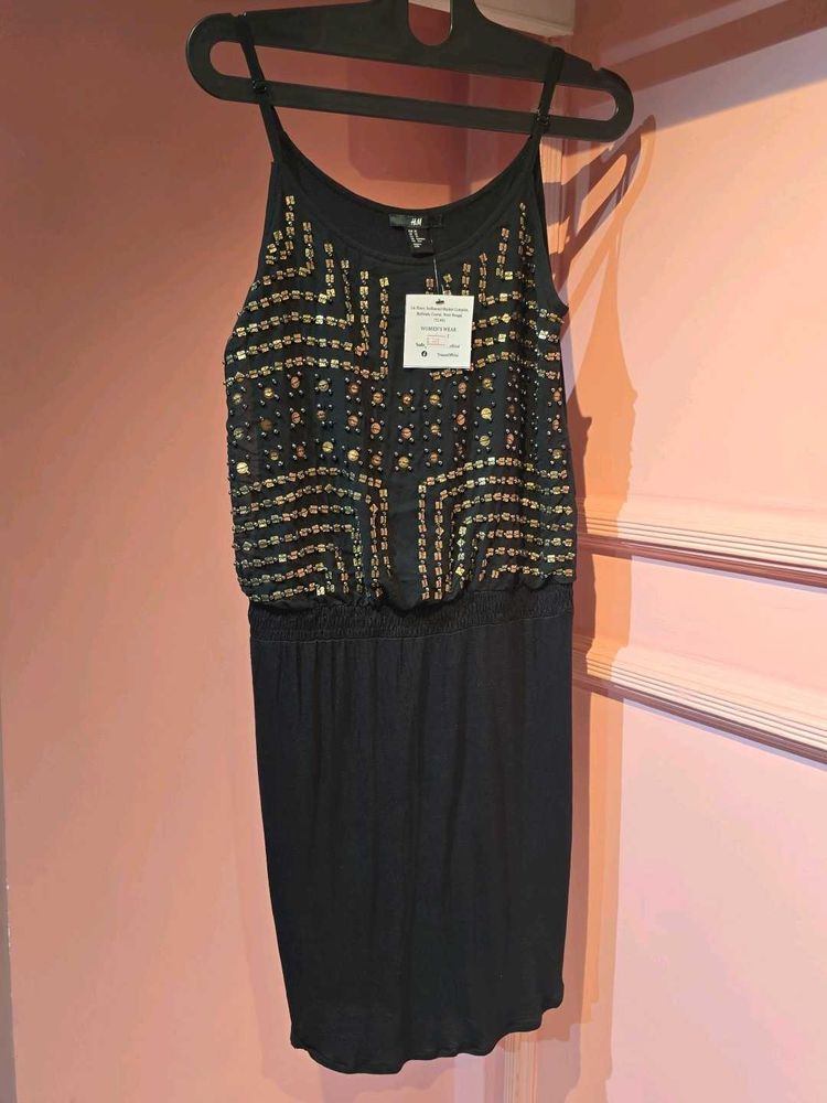 Black Sequin Embellished Dress