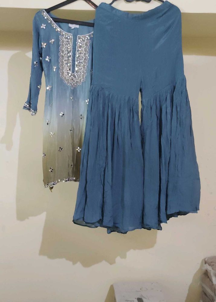 Embellished Kurta &amp; Sharara Set