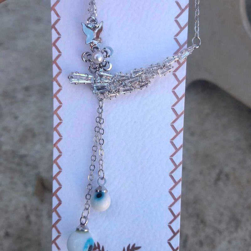 Evil Eye Butterfly Necklace anti tranish