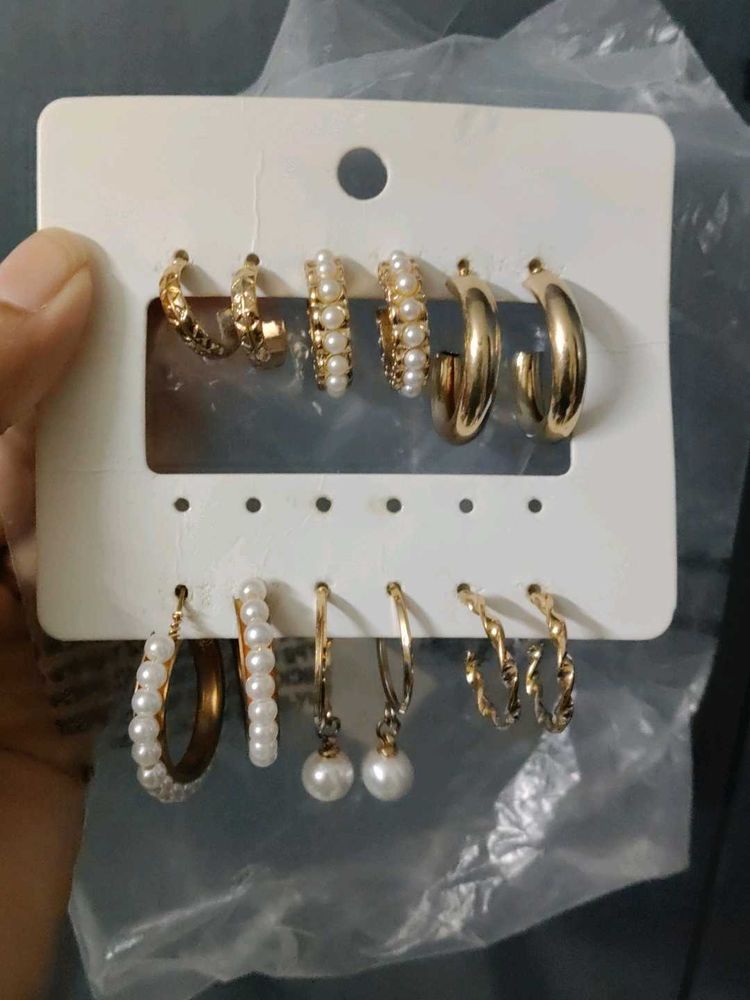 Fashionable Hoop Earring Set