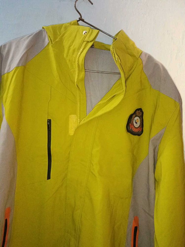 Yellow &amp; Grey Zip-Up Jacket
