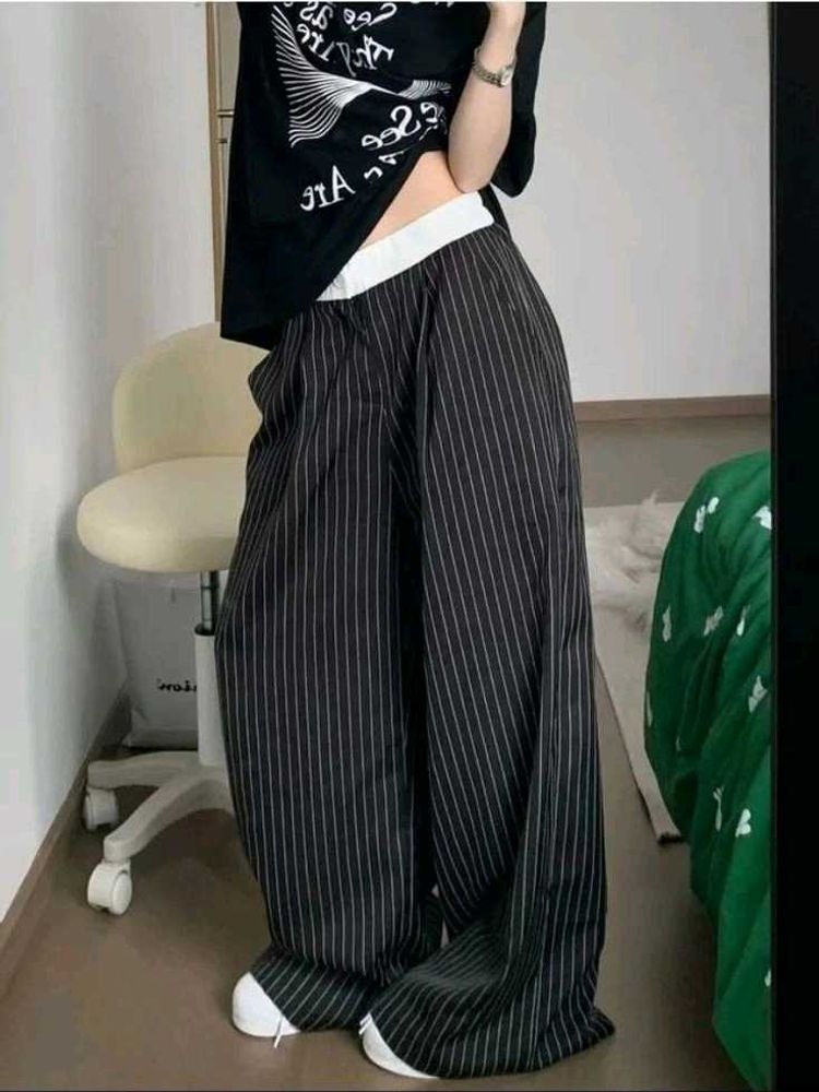 y2k Vintage baggy Striped Wide-Leg