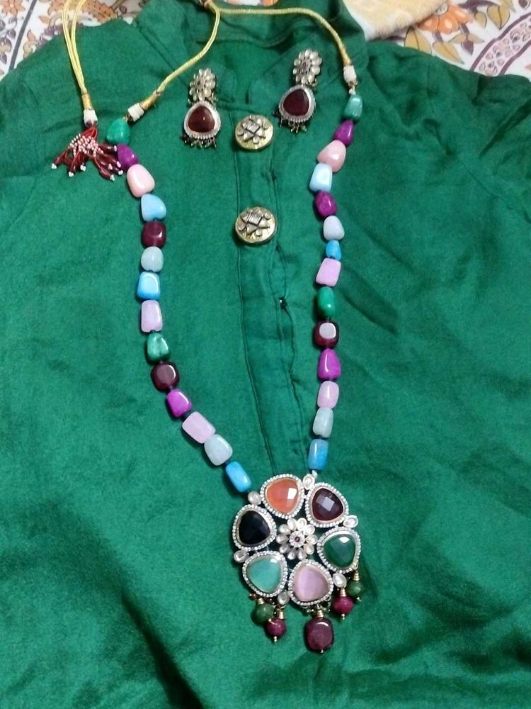 Bohemian Beaded Necklace &amp; Earring Set