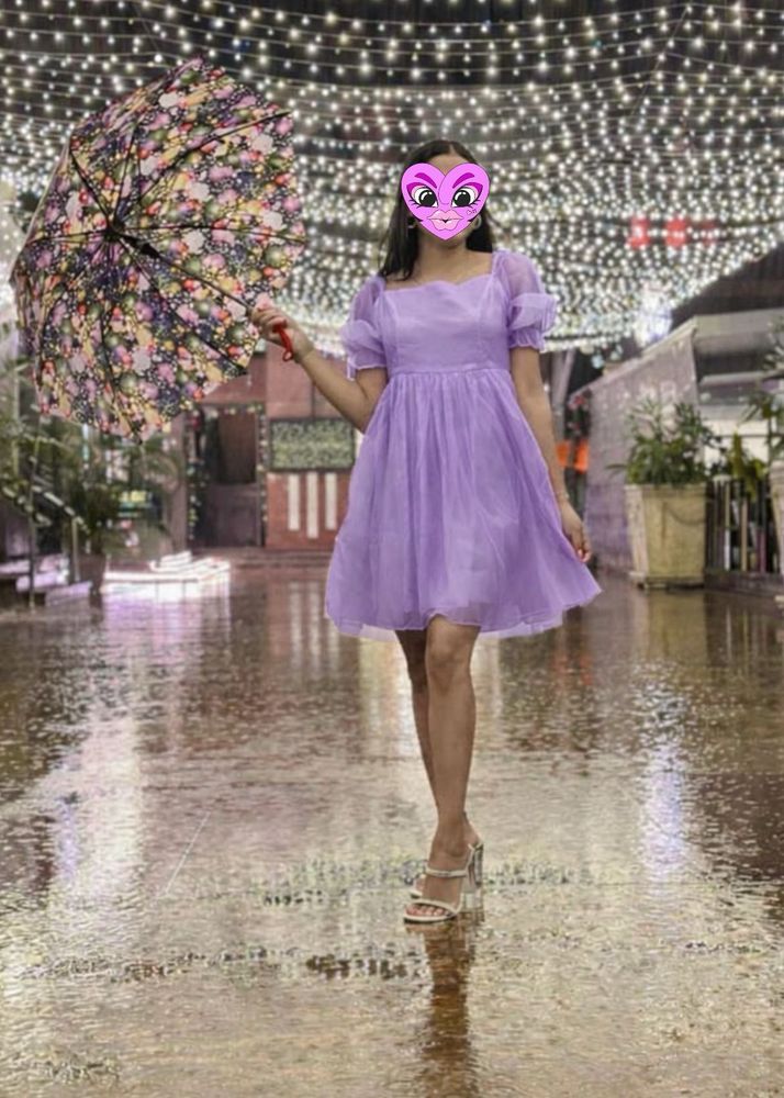 Lovely Lavender Puff Sleeve Dress