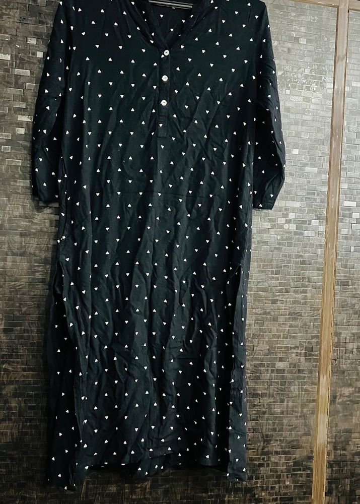 Polka Dot Black Casual Kurti
