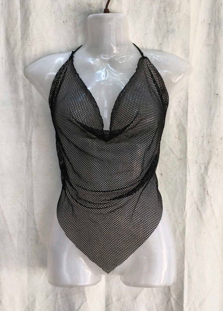 Sheer Black Halter Neck top