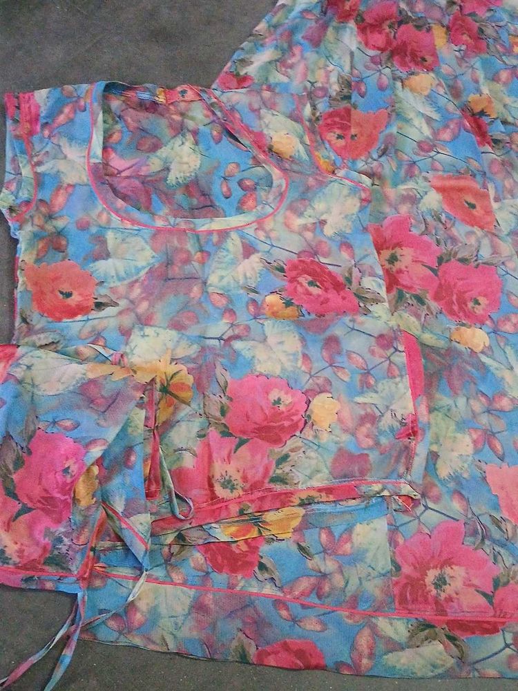Vibrant Floral Kurta lehenga