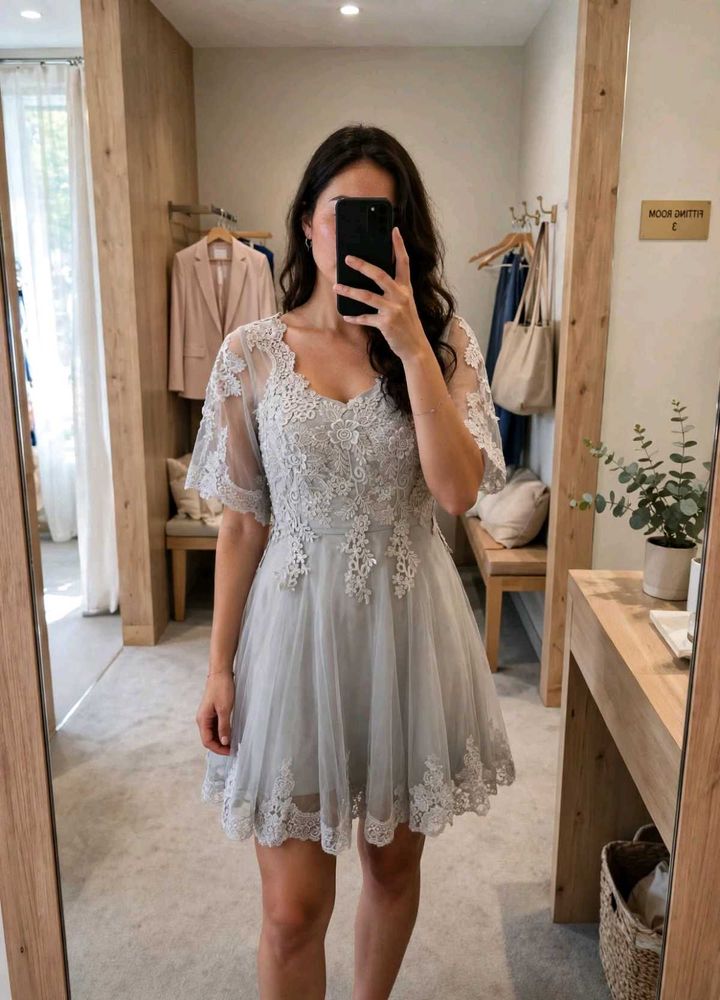 Chic Lace Overlay Mini Dress