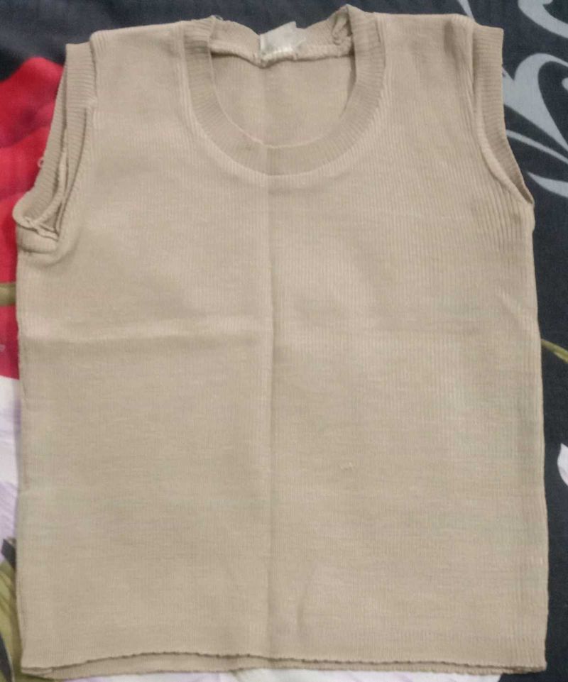 Classic Tan Ribbed Sleeveless sweater