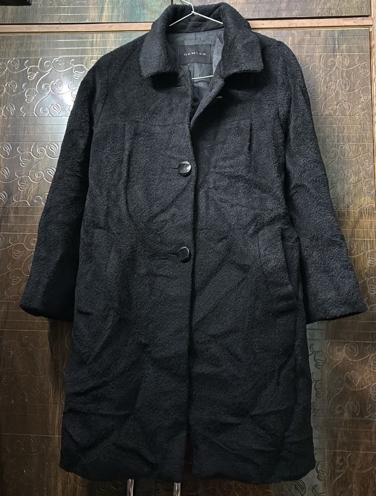 Elegant Black Long Overcoat
