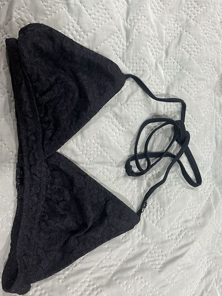 Black Lace Bikini Top