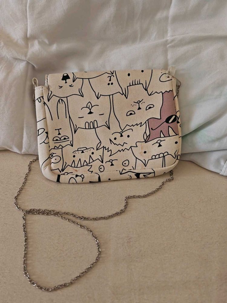Cat Print Crossbody Bag