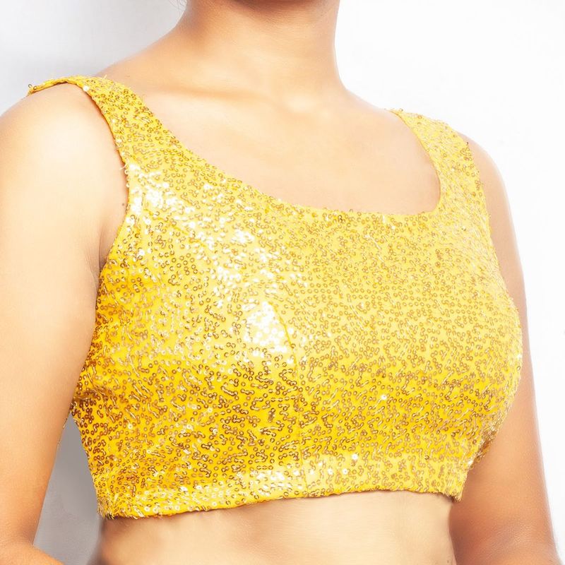 Sparkling Yellow Sequin Blouse