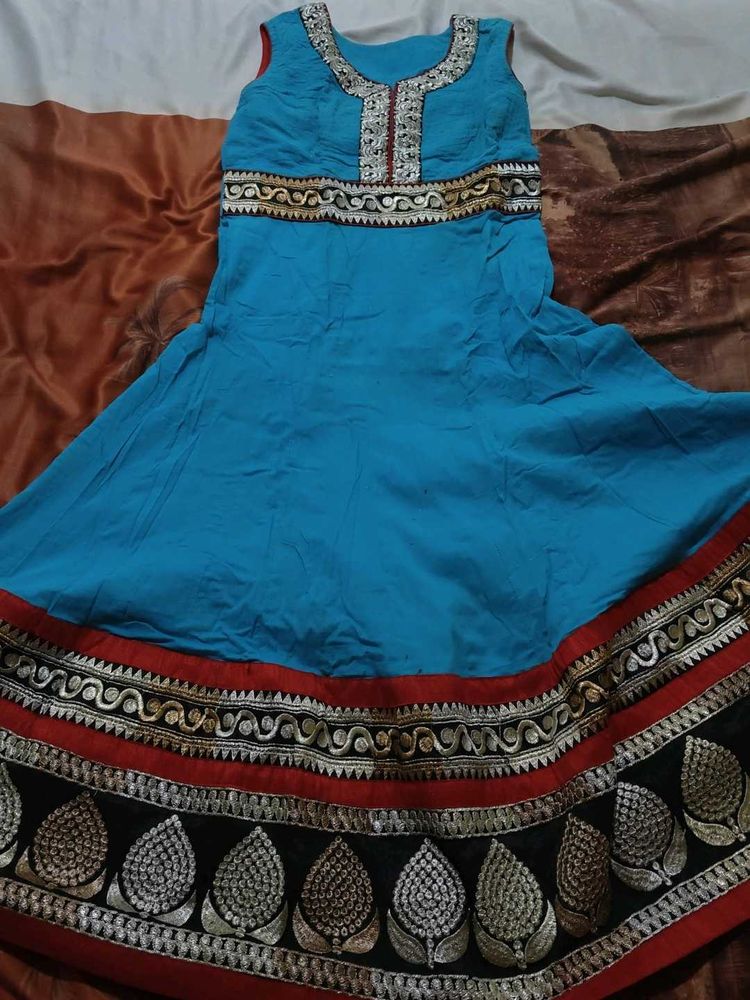 Blue Embroidered kurti