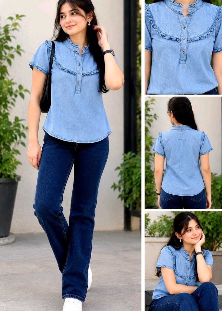 Dark Wash Denim Jeans shirt