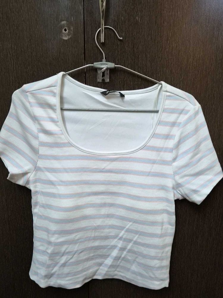 Striped Cropped T-Shirt