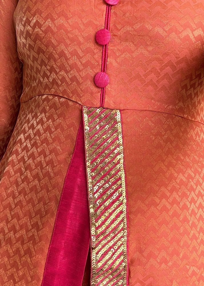 Elegant Peach &amp; Pink Kurta