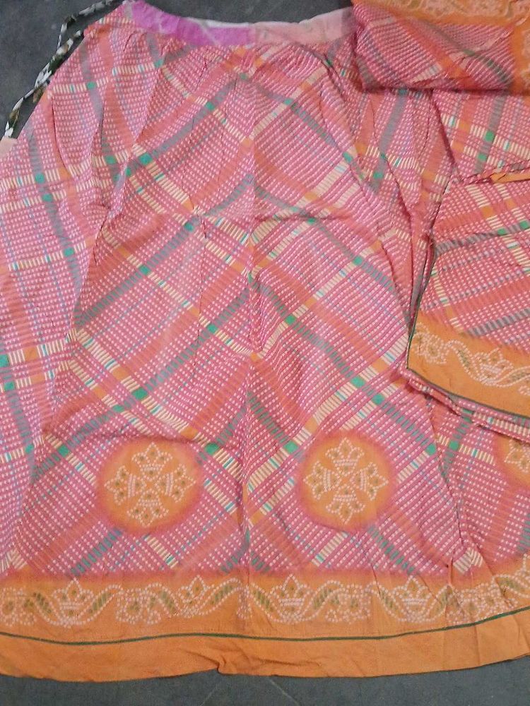 Vibrant Pink Bandhani Lehenga Choli Set