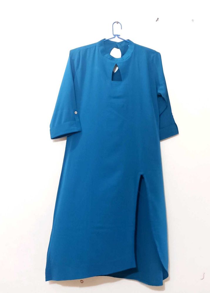 Stylish Teal Keyhole Kurta for Women