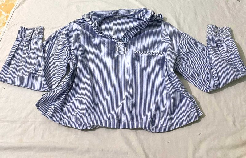 Cropped Striped Shirt 38_42