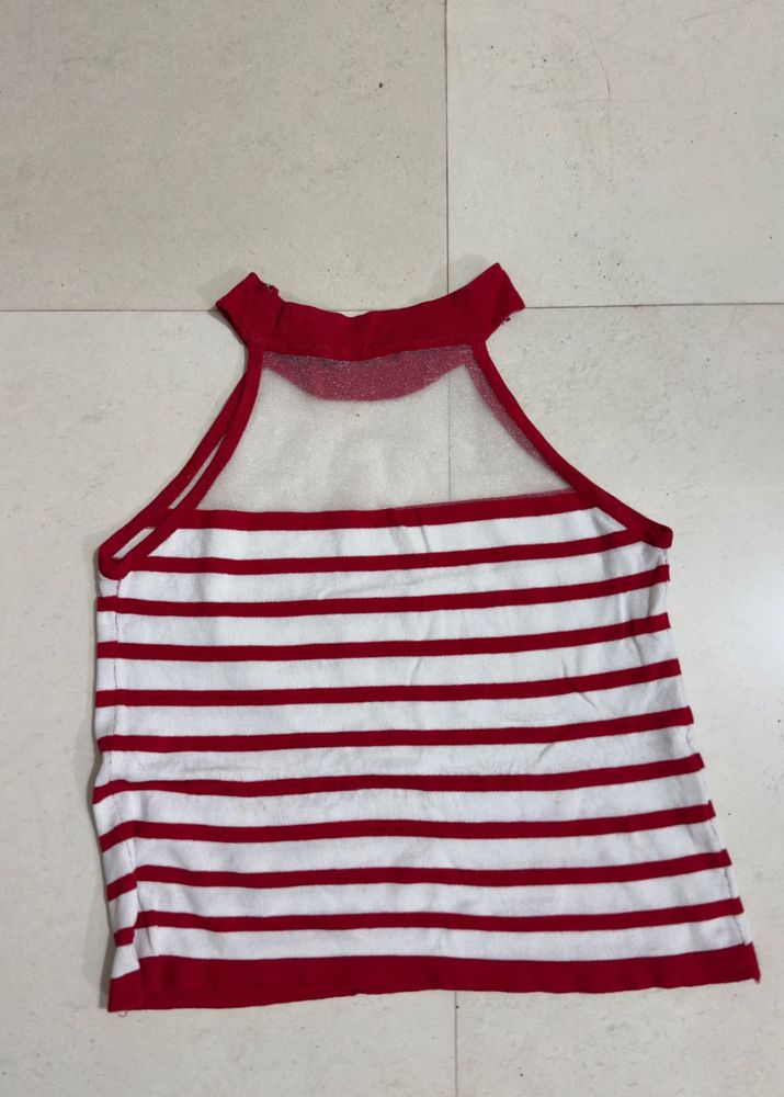 Red &amp; White Striped Tank Top