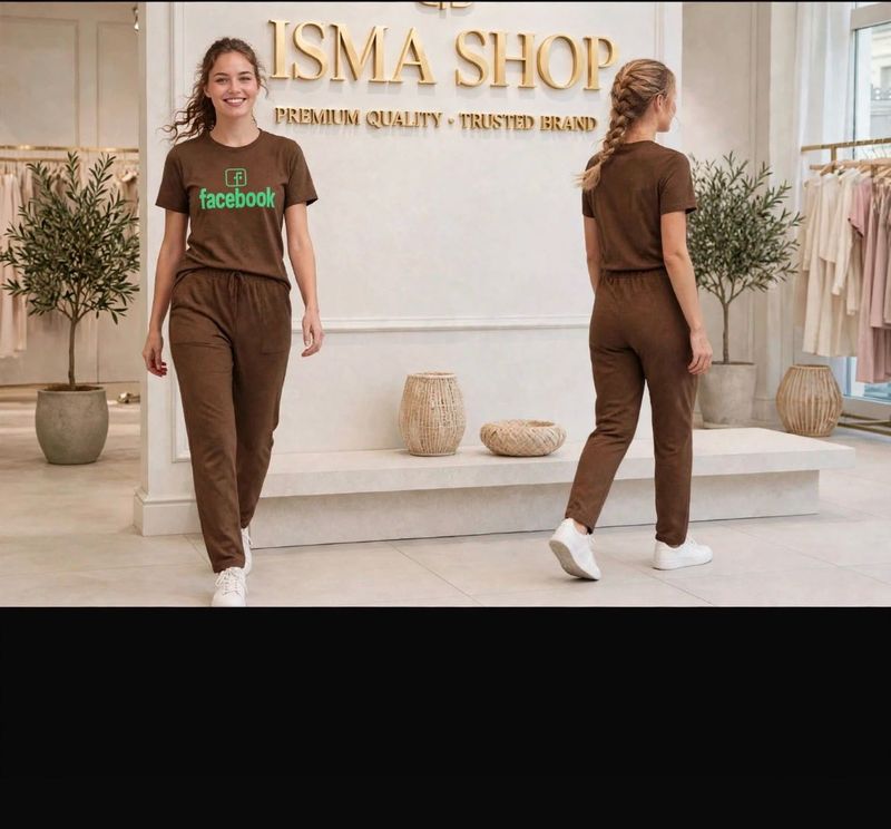 Facebook Logo Brown Co-ord Set