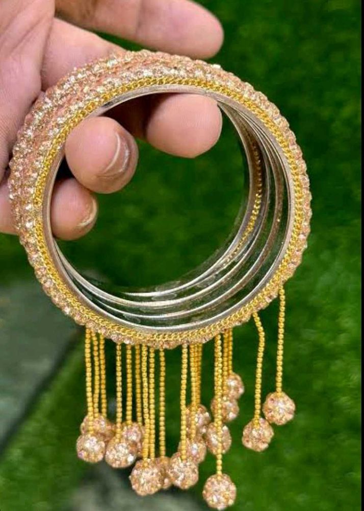 Designer Bangles with Hanging Beads