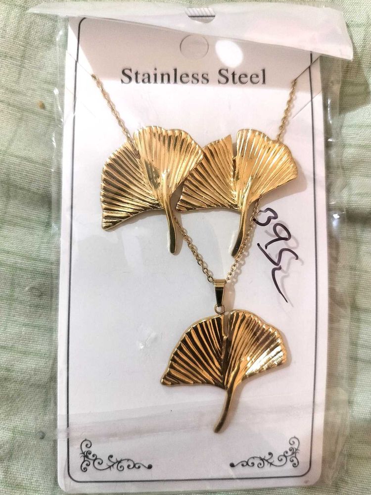 Ginkgo Leaf Necklace Set