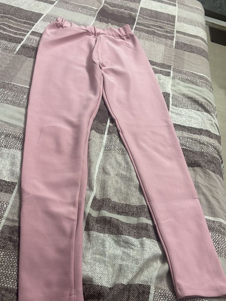 Light Pink Elastic Waist Pants