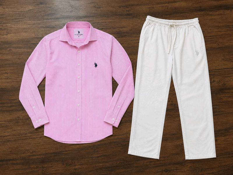COMBO 🔥🔥💗 U.S. Polo Assn. Pink Striped Shirt &amp;