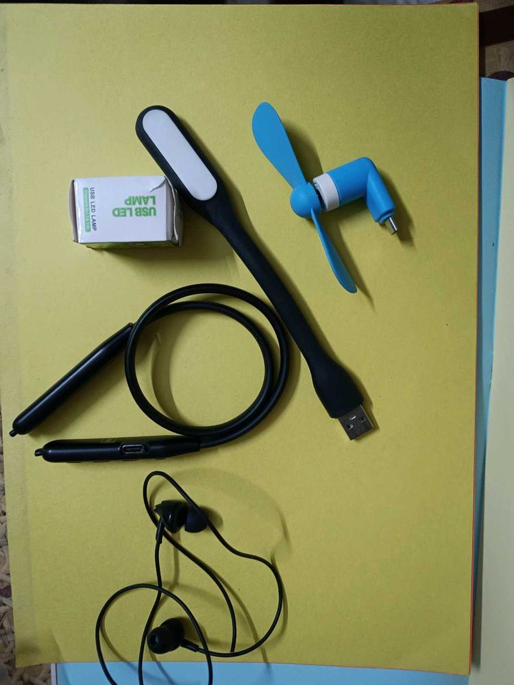 Speaker + headphone parts + usb lights+fan