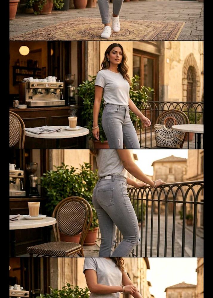 Stylish Women's Grey Denim Jeans