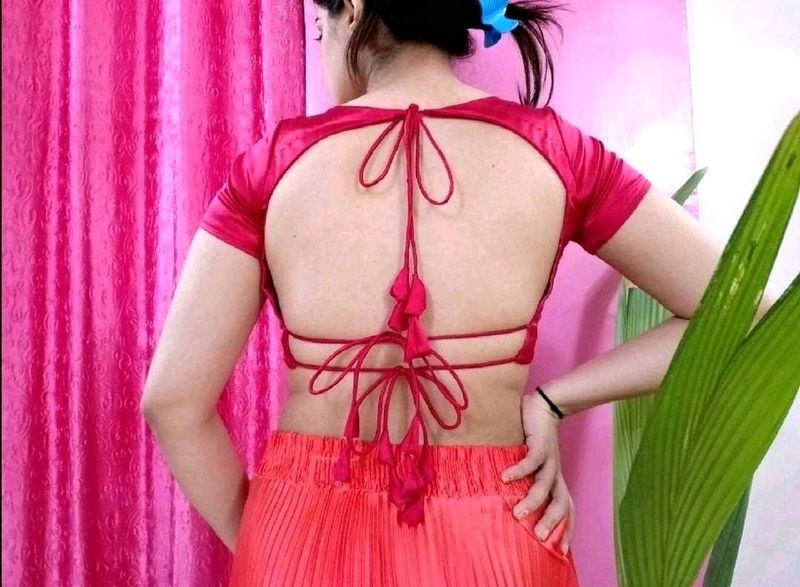 Silver Satin Customised 4 Tucks With Belt