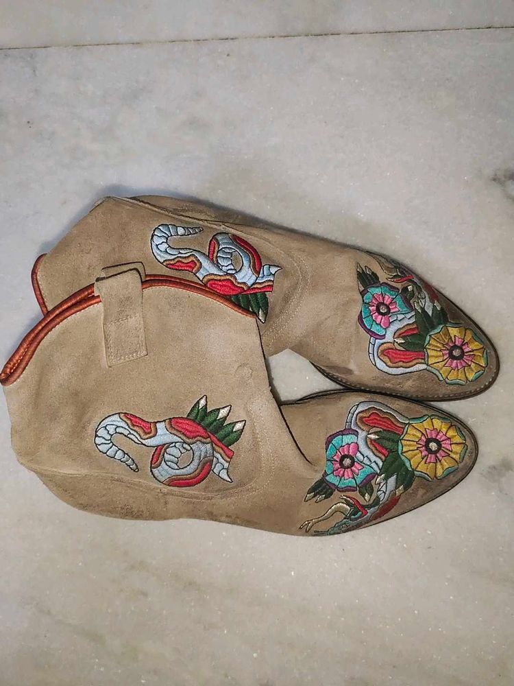 IMPORTED Italian|Pure Leather 🪡 Embroidered Boot