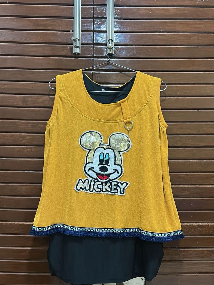 Cute Mickey Mouse Graphic party Top upto 3 xl