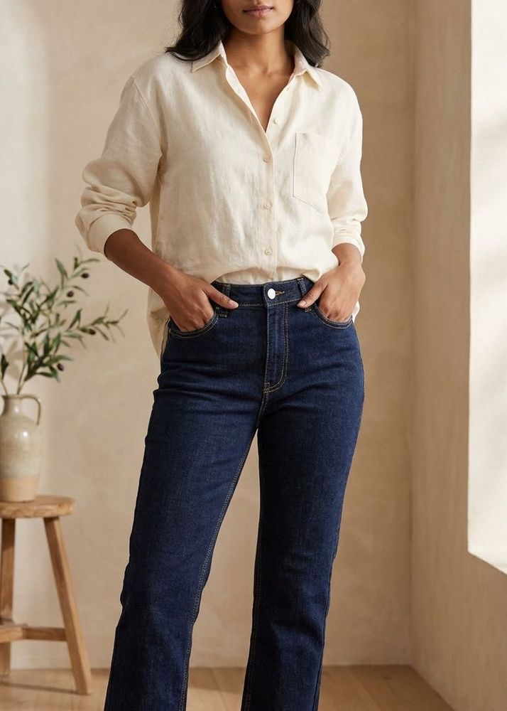 Classic Dark Wash Denim Jeans