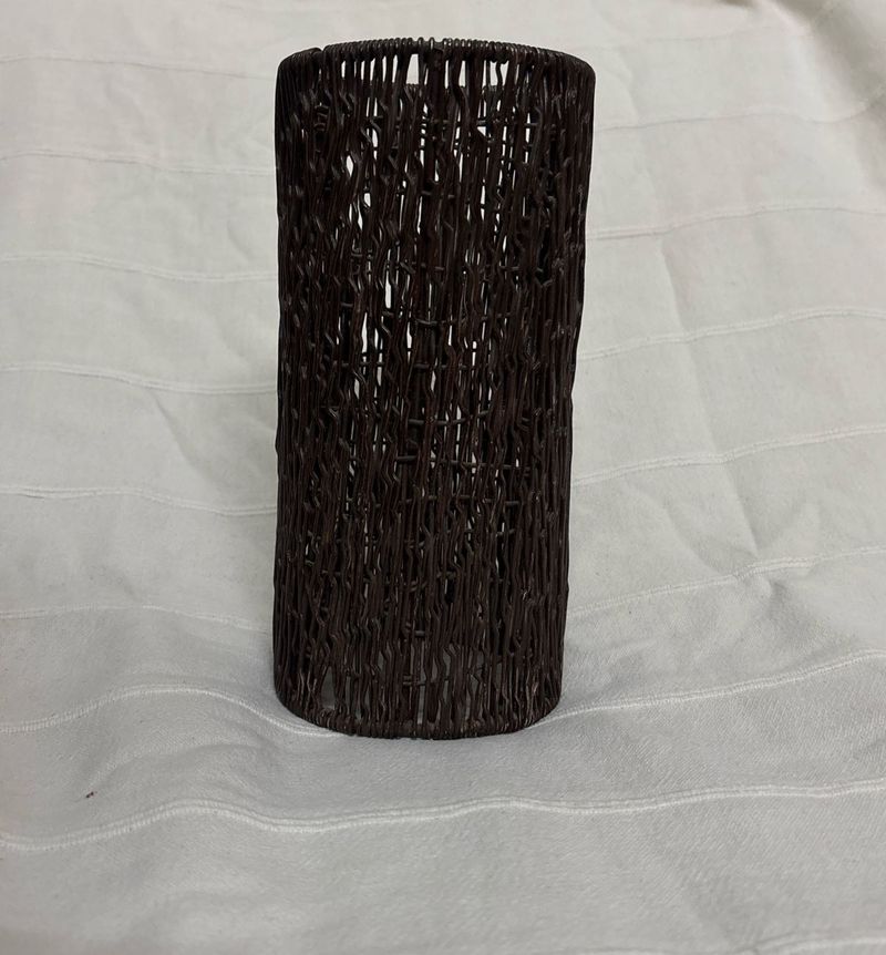 Brown Woven Vase/ Candle Holder
