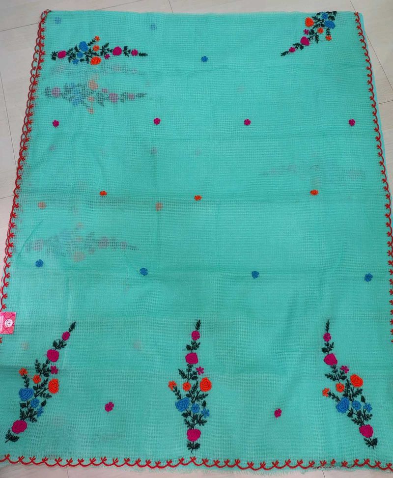 BRAND NEW HAND Embroidered RESHAM KOTA Saree