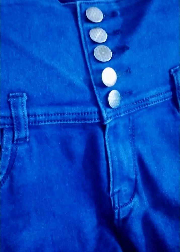 High Waisted Blue Denim Jeans