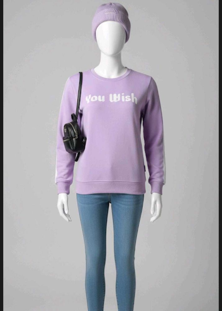 Richlook Women Crew Neck Purple Sweatshirt 💜