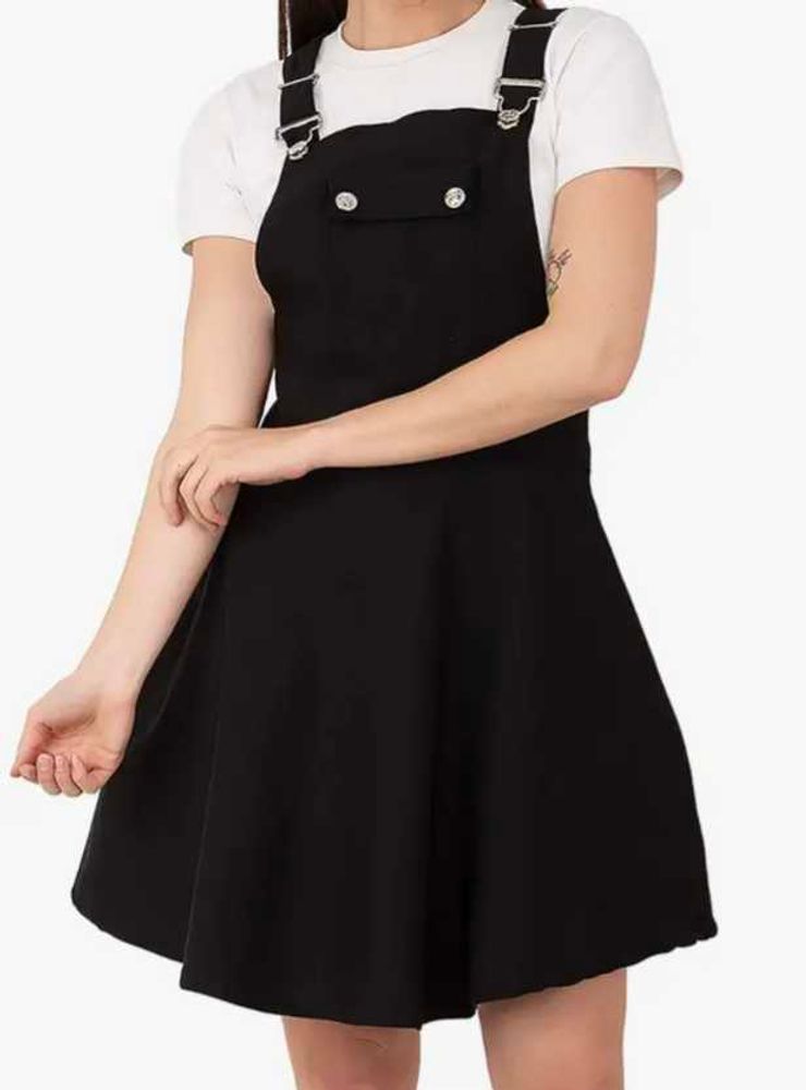 Chic Black Pinafore Dress