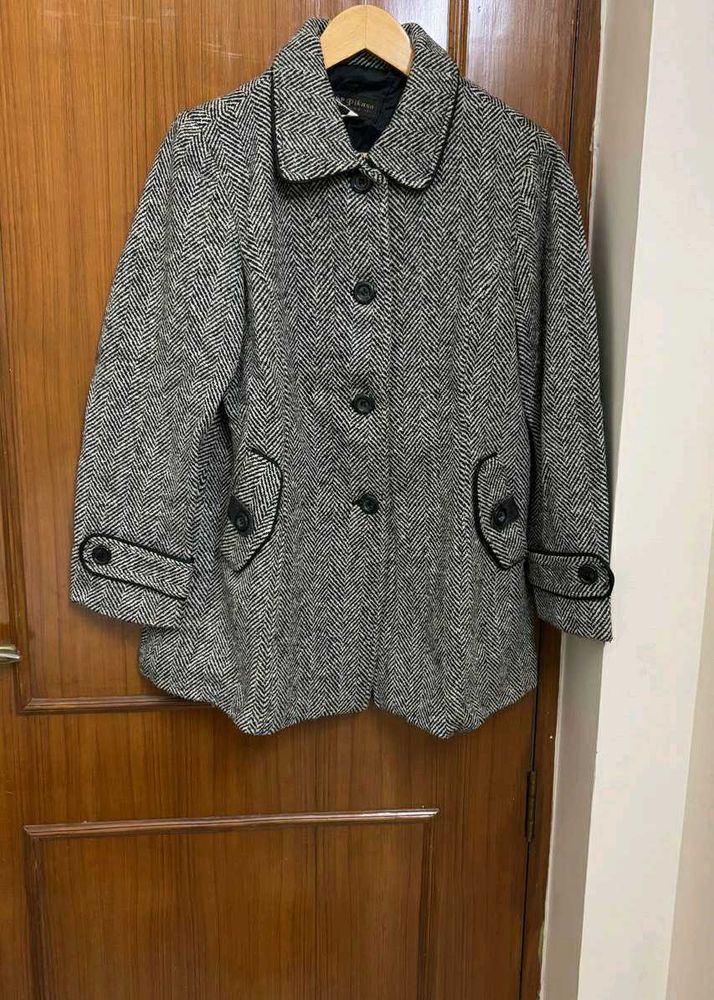 Herringbone Tweed Coat