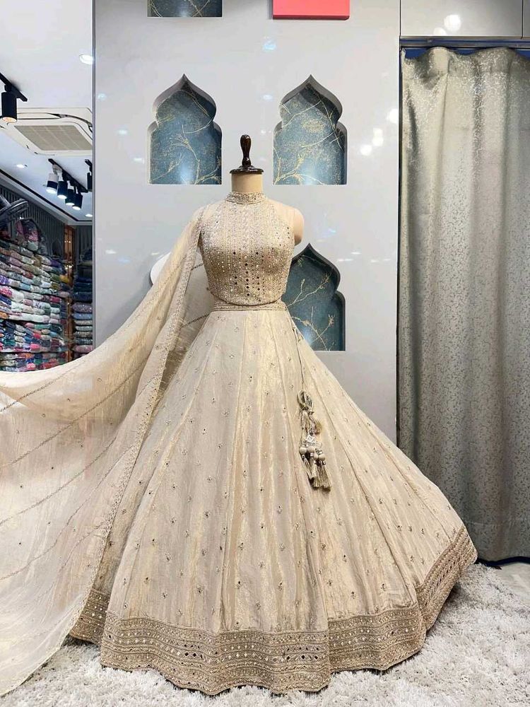 Elegant Cream Lehenga Choli, FIXED PRICE