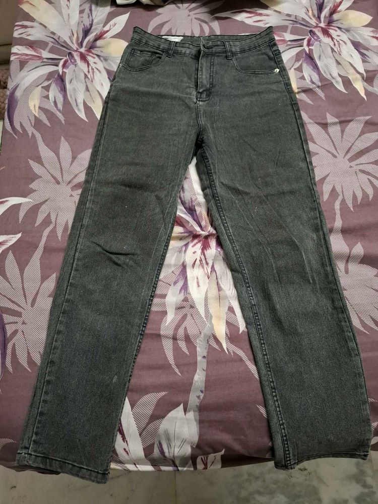 Classic High-Rise Charcoal Grey Jeans